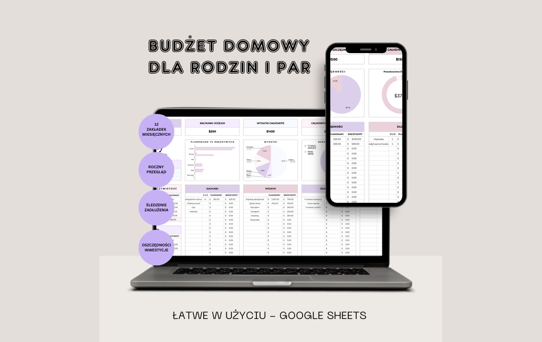 Budżet Domowy dla Rodzin & Par Szablon Arkusza Excel