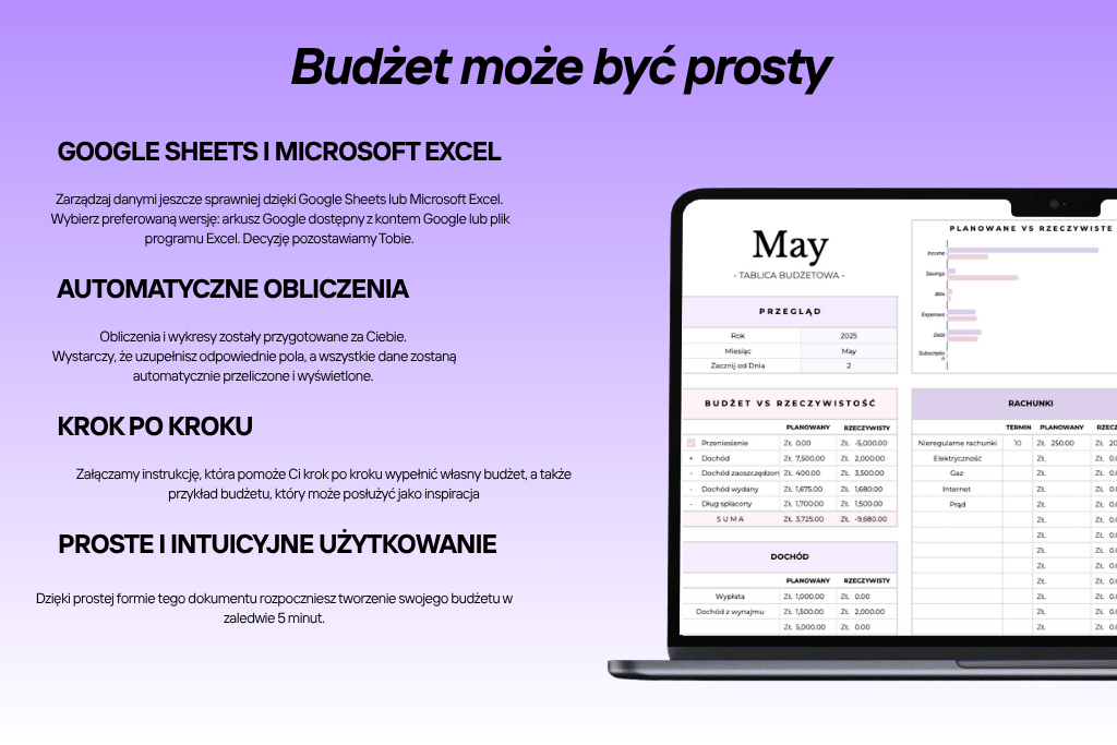 Budżet Domowy dla Rodzin & Par Szablon Arkusza Excel